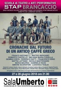 "Cronache dal Futuro di un Antico Caffè Greco", regia di Lorenzo Gioelli con Franco Antonelli al Teatro Sala Umberto