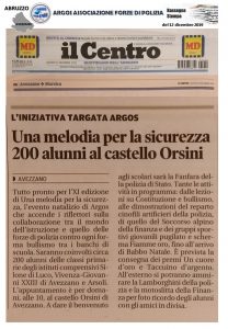 Rassegna Stampa Abruzzo ARGOS - IL CENTRO Avezzano del 12 dicembre 2019