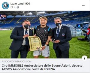 Ciro IMMOBILE Ambasciatore delle Buone Azioni ARGOS - Lazio Land 1900
