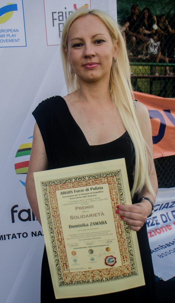 Premio della Solidarietà ARGOS Forze di POLIZIA - Dominika ZAMARA