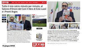 TUTTO IL MIO CALCIO MINUTO PER MINUTO - CONI - LEGGO 2021 - ARGOS - RASSEGNA STAMPA